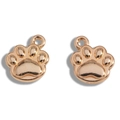 Set di due ciondoli a zampa d'animale in lega oro rosa con finitura lucida e anello - 11*10mm / Oro KC