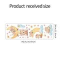 Detailed sheet layout of cartoon bear moon and cloud wall stickers size 30x90cm - 30x90cm