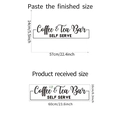 Détails des dimensions du sticker mural Coffee & Tea Bar en 57x14cm et 60x16cm de format - 16x60cm (FX-A284)