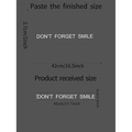 Detailed size specifications for Don't Forget Smile vinyl wall sticker 45x5cm - 4x45cm (FX-A282)