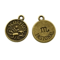 Vintage bronze Scorpio zodiac pendant charm with double-sided relief for DIY jewelry - Scorpio Style (8) / 1 Piece (15x12mm) / Antique Bronze