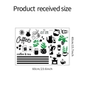 Detailed sheet layout of coffee wall stickers with dimensions 60cm by 40cm - 40x60cm (FX-E176) / Black And Green