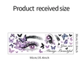 Dettaglio dell'adesivo murale con farfalle viola e motivo a occhi femminili di 90x30cm - 30*90CM/FX-D462