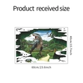 Detail showing 3D wall sticker dimensions 60cm by 40cm with T-Rex breaking through forest wall - 40x60cm (FX-E173)