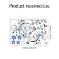 Macro view showing 60x40cm sheet layout of purple flower and butterfly vine wall decals - 40x60cm