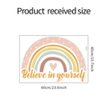 Detail size specifications of Rainbow wall decal with Believe in Yourself slogan - 40*60CM/FX-E241