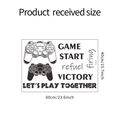Detailed size chart for game controller wall decals featuring Game Start slogan - 40*60CM/FX-E242