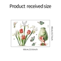 Detail view of FX-E252 embossed floral wall sticker with tulips and butterflies - Relief Floral (FX-E252) / 40*60cm