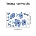 Detail of watercolor blue flower and butterfly wall sticker set on a 60x40cm sheet - 40*60cm/fx-e235