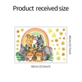 Détail des stickers muraux animaux montrant les dimensions 60x40cm avec la référence FX-E261 - Style Animal de Dessin Animé Arc-en-ciel (FX-E261)