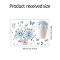 Detailansicht FX-E247 3D-Blumenwandaufkleber mit Empfangsmaßen von 60x40 cm und Design - 3D Blaues Florales Blumenvase-Stil (FX-E247)