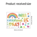Detailed dimensions of rainbow wall sticker with motivational quote measuring 60x40cm - Rainbow Quote Style (FX-E271)
