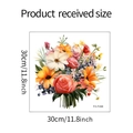 Gedetailleerde weergave van 30 cm bloemenmuursticker met kleurrijke bloemen - Kleurrijk Bloemenboeket (FX-F496)