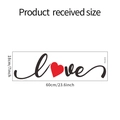 Vinilo decorativo Love con corazón rojo detallando las medidas del producto de 18x60 cm - Estilo LOVE Artístico (FX-A314)
