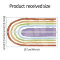 Detailed dimensions of watercolor rainbow arch wall stickers in Morandi color tones - Watercolor Cream White Style (FX-F462)