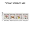 Set van vier 3D raam bloemen wandstickers van 30x30cm met levendige bloemmotieven - 30*30CM*4PCS/FX-F473
