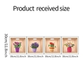 Vista detallada de cuatro pegatinas de pared 3D lavanda y tulipán con medidas 30 cm - 30*30CM*4PCS/FX-F471