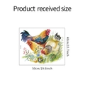 Dimensioni dettagliate per adesivo murale con gallo e fiori in stile acquerello - 40x50cm