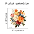 Detail view of flower wall sticker FX-F499 with orange roses and 30cm size chart - 30*30CM/FX-F499