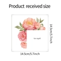 Detaillierte Maße der rosa Rosenblüten Wandaufkleber für das Heimdekorationsset - 14.5*14.5CM (fun-kg40)