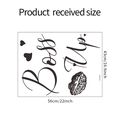 Detailed dimensions of BOSS Up wall sticker with lips and hearts measuring 56cm by 43cm - 43x56cm (FX-A376)