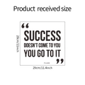 Maatdiagram muursticker met succes citaat afmetingen 29cm x 28cm voor huisdecoratie - 28x29cm (FX-A359)