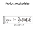 Dimensions diagram of You're beautiful wall sticker measuring 29cm by 8cm in black font - 8*29CM (FX-A366)