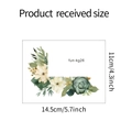 Detailed size chart showing 14.5x11cm dimensions for green leaf floral wall stickers - Green Plant and Flower Style (fun-kg26) / 11*14.5cm