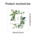 Dettaglio dimensioni dell'adesivo murale con fiori verdi che mostra 17,5 cm per 16 cm - Stile 17.5x16cm (fun-kg27)