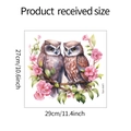 Dimensioni dettagliate 29x27cm con gufi dei cartoni animati su rami di fiori - Stile 27cmx29cm (fun-m41)