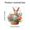 Größenangaben eines niedlichen Wandaufklebers mit Kaninchen und Blumenkorb für WCs - Hase Blumenkorb (fun-m38)