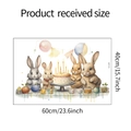 Cartoon bunny birthday wall sticker 60x40cm received size sheet for kids bedroom - fun-e20