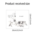 Blumen Wandaufkleber in Schwarz-Weiß mit Details zur Produktgröße von 16x13cm - Schwarz Weiß Strichzeichnung Floral (fun-kg38)