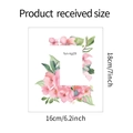 Detail view of watercolor floral wall sticker size 18x16cm with green leaves and pink flowers - 16*18CM/fun-kg29