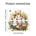 Detailed dimensions of cartoon rabbit and mushroom wall stickers for nursery decor - 30x60cm 2 Sheets (fun-b7)