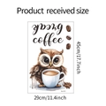 Detailansicht Wandtattoo Eule mit Coffee Break Schriftzug und Maßen von 29x45 cm - 29x45CM/fun-f21