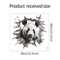Dimensiones detalladas del adhesivo de pared panda 3D mostrando el tamaño 39cm x 40cm - Estilo 39x40cm (fun-f42)
