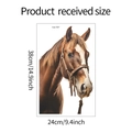 Detail view of horse head wall sticker showing 38x24cm dimensions and realistic fur texture - 24*38CM (fun-f37)