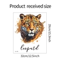Detaillierte Zeichnung eines Leopardenkopf-Wandstickers mit Maßen von 39x32 cm - Leopard Illustration (32*39CM/fun-f49)