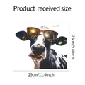 Detalles de dimensiones de la pegatina de vaca: 29cm de ancho por 25cm de alto mostrados - 25*29CM/fun-f33 UV Estático