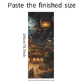 Détail d'un autocollant de porte mural style oriental de nuit avec dimensions - 38.5*200CM*2 Pièces