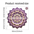 Detailed dimension guide for purple mandala wall stickers showing 60x60cm scale markings - Purple Mandala Style (FX-B400)
