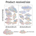 Gedetailleerde afmetingen voor iriserende raamfolie in wolk vorm met geometrische textuur - 20.5*30CM*2PCS/LSK105