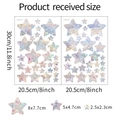 Guía de tallas detallada para pegatinas láser de estrellas con medidas exactas - 20.5*30cm (2 piezas)