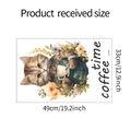 Dettaglio adesivo murale gatto caffè con dimensioni del prodotto 49x33cm - 33*49CM/fun-f63