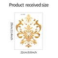 Golden Baroque wall sticker measuring 29x22 cm featuring vintage scrolling patterns - Gold Damascus Pattern (fun-m60) / 22*29CM(fun-m60)