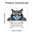 Tabla de tallas de pegatina de gato con gafas de sol para decorar el baño - 29*29CM(fun-m59)