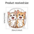 Detalle de pegatina para inodoro de gatos animados con medida de 29cm o 11,4 pulgadas - 29x29cm