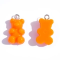 DIY colorful resin gummy bear pendant in vibrant orange finish for jewelry making - Solid Orange (A3-065)