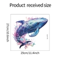 Vista de dimensiones detalladas del vinilo de ballena acuarela, tamaño 29cm x 27cm hogar - 27*29cm(fun-m76)
